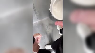 Cumming in the Mens Room Twink Porn: A Gay Amature Handjob Cumshots Experience