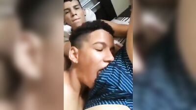 Twins Reyes and Juan Carlos Suck Boner II: Double Cumshot!