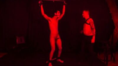 BDSM Dominant Tattooed Daddy Flogs Innocent Teen Boy