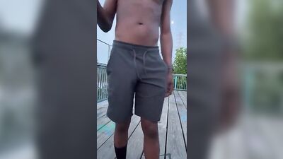 [Gay Black Cock] [60] Bustin Nutt Pier Adventure - Almost caught in the act!