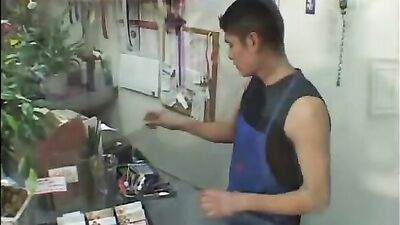 Gay Porn Video - Bareback Oral Cum Shots in the Shop of Flowers