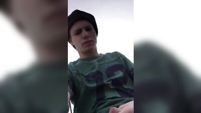 Gay Porn Craze: Amateur Boy Exposes Hot Dick Outside!