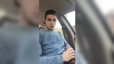 Car Jerk: Amateur Solo Action With a Boy in His Car!