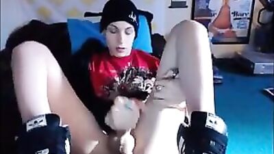 Effeminate Femboy Cam Show: Smooth Solo Handjob Cumshots!
