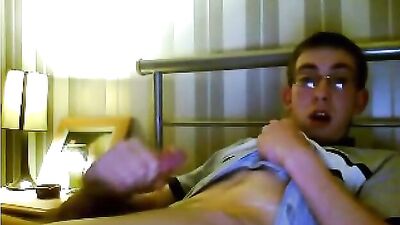Web-Cam Nerd Shoots Another Load!