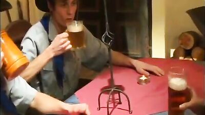 In the evening in the pub - Bareback Handjob Action!