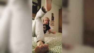 Blonde College Boy Shows His Feet: Foot Fetish Delight