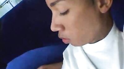 Bareback Blake Cumming on Blue Couch