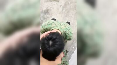 NSF in Uniform Blowjob Handjob - Fetish Oral Action!