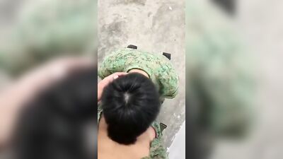 NSF in Uniform Blowjob Handjob - Fetish Oral Action!
