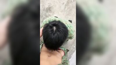 NSF in Uniform Blowjob Handjob - Fetish Oral Action!