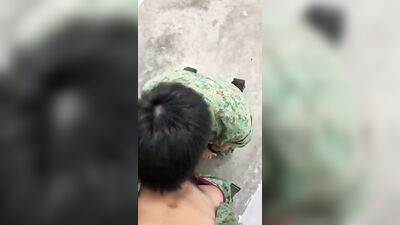 NSF in Uniform Blowjob Handjob - Fetish Oral Action!