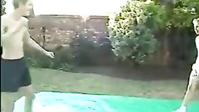 Gay wrestle fun - Boys have it rough outdoors!