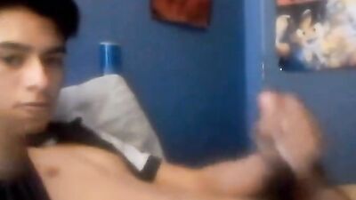 Surprised Latino Boy Gets Cum Shots on His Own!