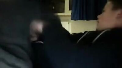 Two Boyfriends Cumshot Handjob: Under the Duvet Exposure!