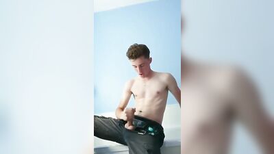 Cum Hungry Twink Teenager Whacks Off & Eats His Creamy Load!