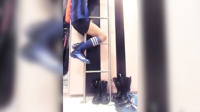 Boy Rubs Off Against Ladder: Web-Cam Amature Solo