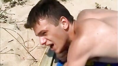 Sandy Beach Action: Threesome Bareback Oral Public Outside