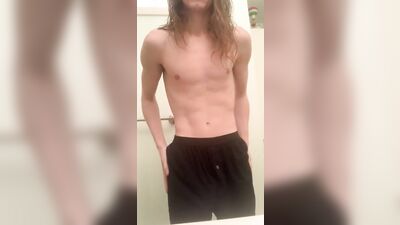 Long Haired Cutie with Long Cock Solo Show