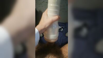 Young Twink Filling His Fleshlight with Porn Cock!