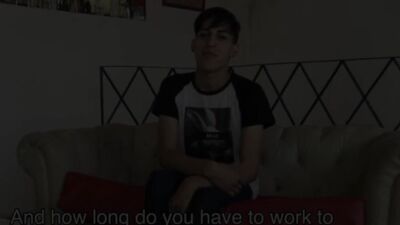 Straight latin guy blows BIG cock for cash