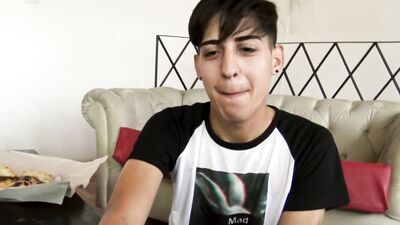 Straight latin guy blows BIG cock for cash