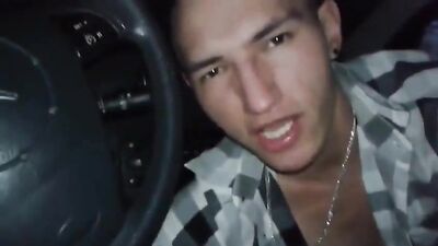 Car Cumming Twink Blowjob