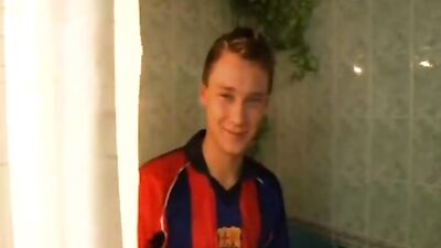 Soccer Boys in the Shower - Cum Shots Foot Fetish Handjob!