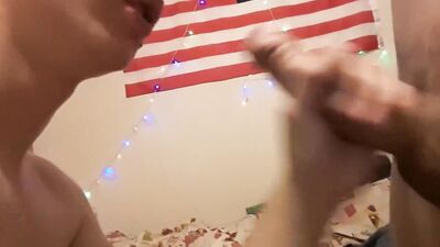 Cuming in brothers mouth