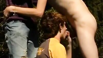 Outdoor Young Threesome: Cum Shots, Handjobs, Oral Delight
