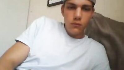 Latino Smooth Boy in Bed - Cum Shots Handjob Latino