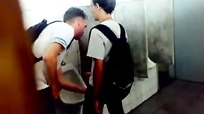 Bathroom Buddies: Double Blowjob Adventure