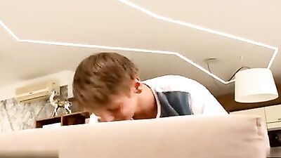 Bareback on the New Sofa - Helping Sexy Twink with Big Cock!