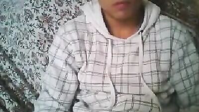 Young Cutie in Sweatshirt Masturbates on His Couch!