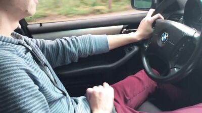 Jerk off while driving: Hardcore Gay Porn Adventure!