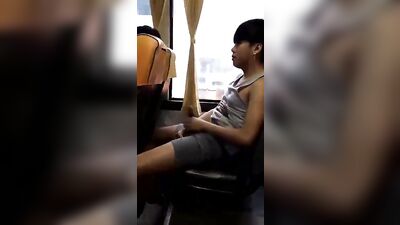 Asian Handjob on Bus - No Cum in Sight!