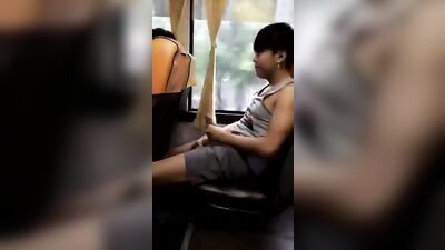 Asian Handjob on Bus - No Cum in Sight!