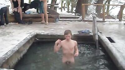 Freezing Cold Outdoor Public Sex with Straight Boys!