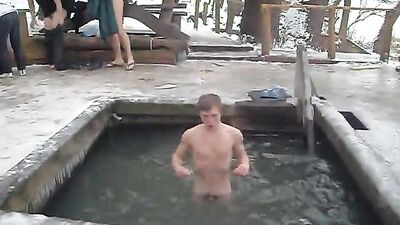 Freezing Cold Outdoor Public Sex with Straight Boys!