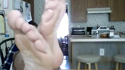 Barefeet on the table - Foot Fetish Solo