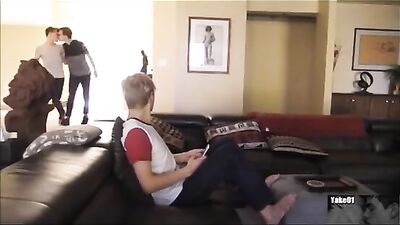 Gay Threesome Fantasies: Dustin, Adam & Ethans Bedroom Antics