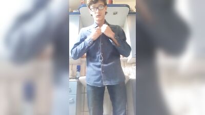 Gay Nerd Shows His Banana - Men in Suits and Glasses