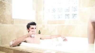 Roomies Secret Fantasy: College Jock Bathing with Big Cocks Oral