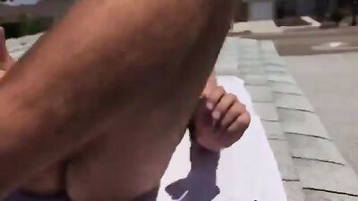 Jackin on the roof XXX: A Gay Porn Video with Hot Roof Action and Raw Sexual Passion!