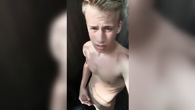 Outdoor Bliss: Shower Jerkoff with Blond Boys Handjob
