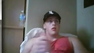 Thuggish white boy jerks his long dick! - The ultimate amateur frat guy cum shots video.