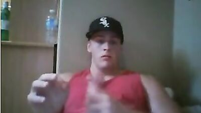 Thuggish white boy jerks his long dick! - The ultimate amateur frat guy cum shots video.