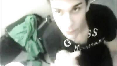 Sucking anonymous bathroom cock