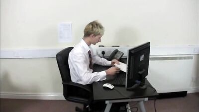 Uniformed Twinks in the Office: Action-Packed Cum Shots!