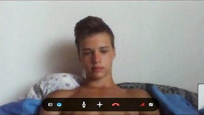 Bogosses Hot Skype Blowjob with Blond Boys Cum Shots!